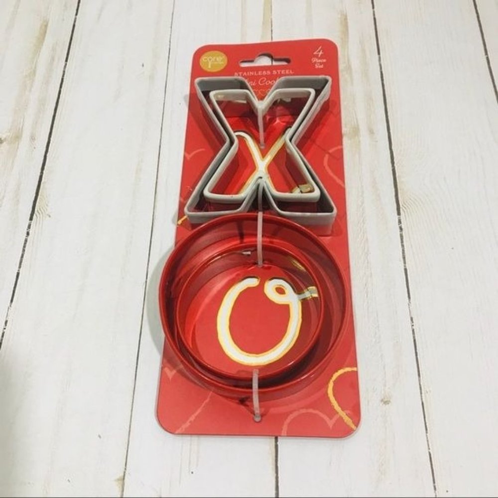 Core Kitchen Stainless Steel Large and Small XOXO Cookie Cutter 4pc Set